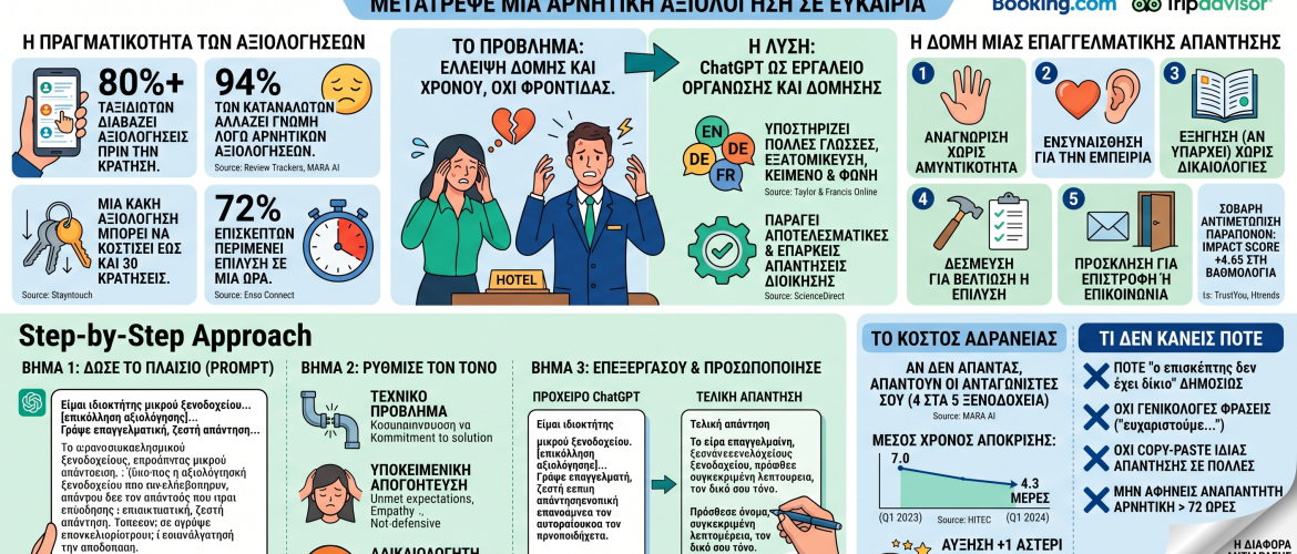 infographic Πώς να χρησιμοποιήσεις το ChatGPT για παράπονα επισκεπτών