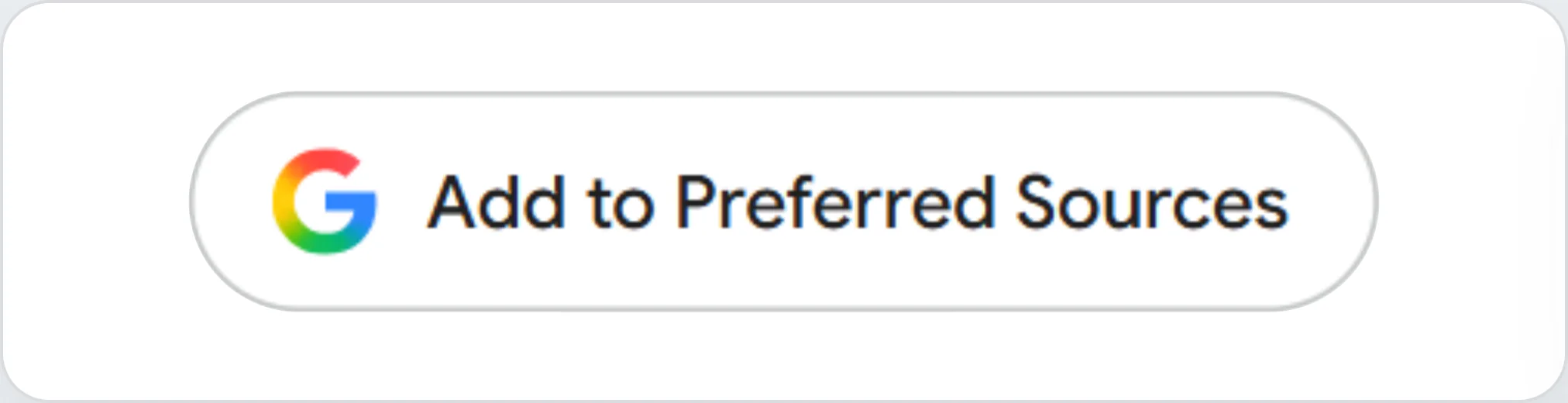 Το κουμπί Preferred Sources της Google σε light theme