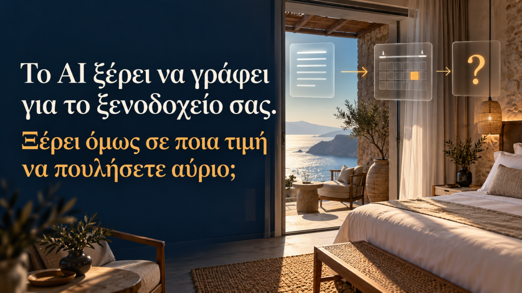 Γράφει ξενοδοχειακά κείμενα, όχι τιμές